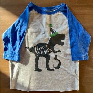 Blue and Gray Dinosaur Kids Shirt